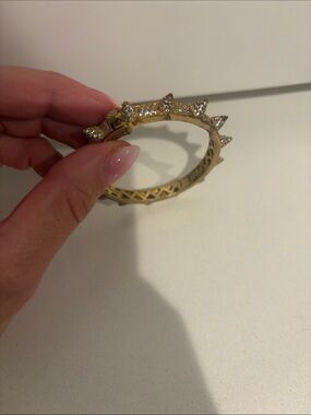 Eddie Borgo Gold Spike Crystal Bangle